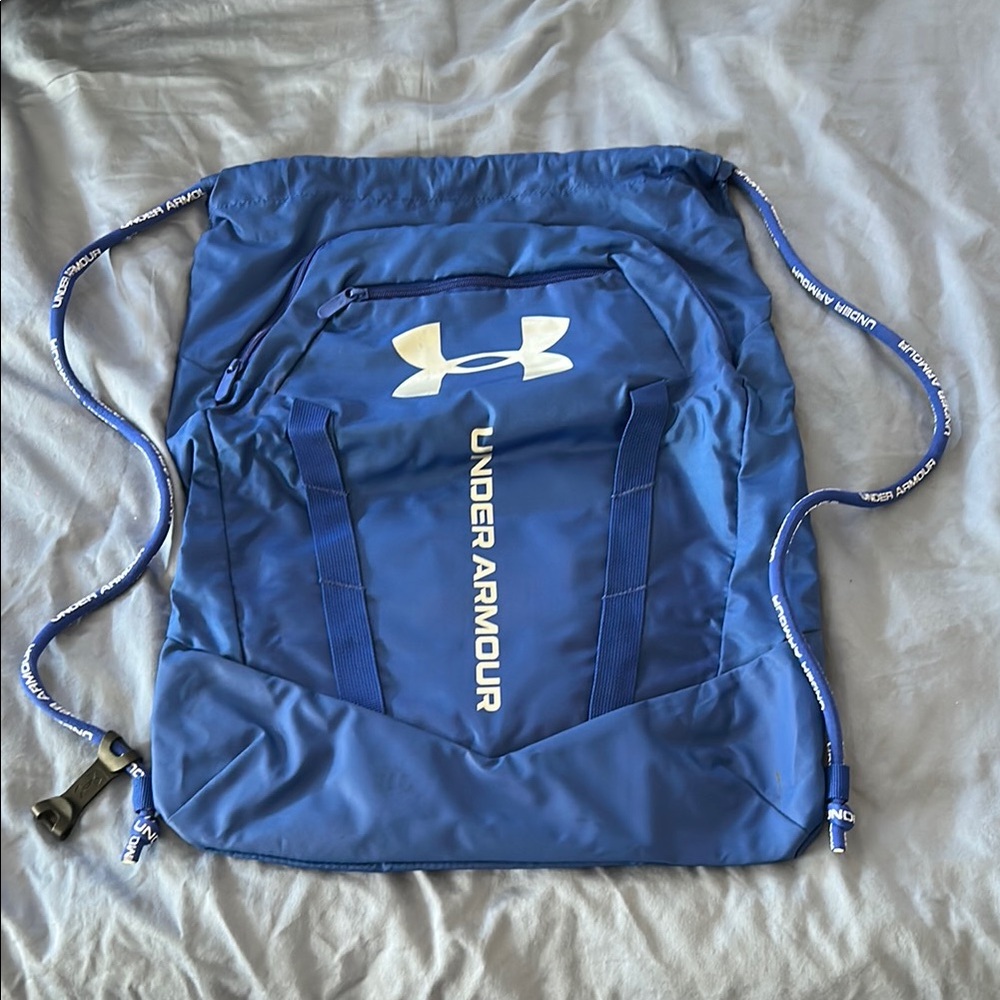 Under Armour Storm Blue and Silver Undeniable Athletic Drawstring Backpack